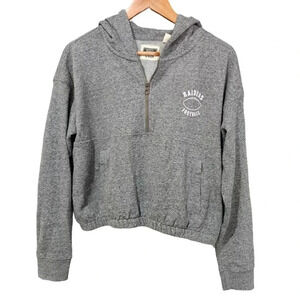 Tailgate Women's Raiders Football 1/2 Zip Hoodie Heather Grey Size S
